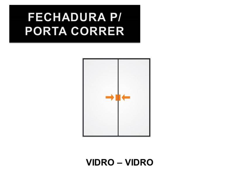 Imagem de Fechadura Blindex Arouca Porta Correr Vidro C/ Vidro Preto