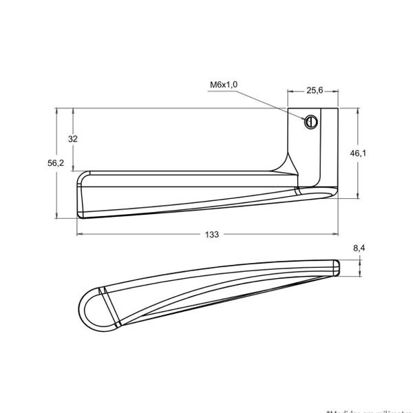 Imagem de Fechadura Classic 3500 (40mm) Quadrada Interna Black Stam NEUTRO