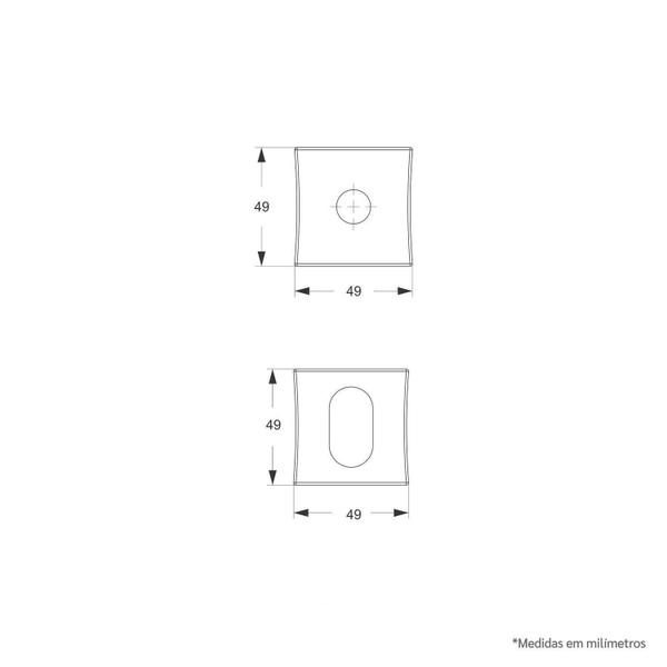 Imagem de Fechadura Classic Externa 3200 55mm Ros Quad. Cromado Stam 