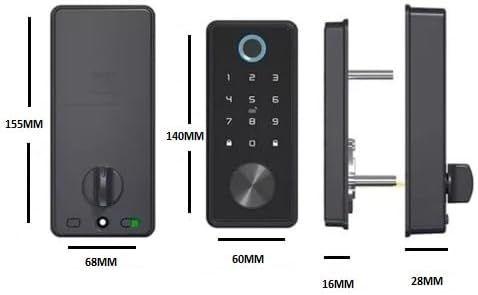 Imagem de Fechadura com Biometria de Aluminio Wifi   Sem Maçaneta