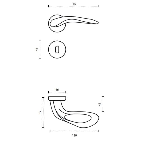 Imagem de Fechadura Conceito Aero Externa 55mm Latão Acetinado Lockwell