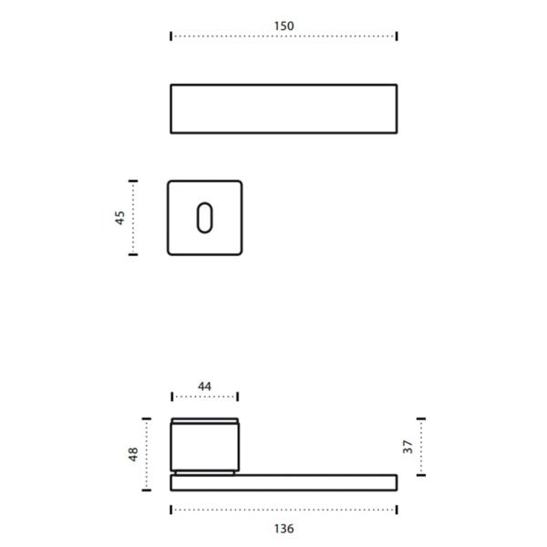 Imagem de Fechadura Conceito Duda Externa 55mm Preto Texturizado Lockwell