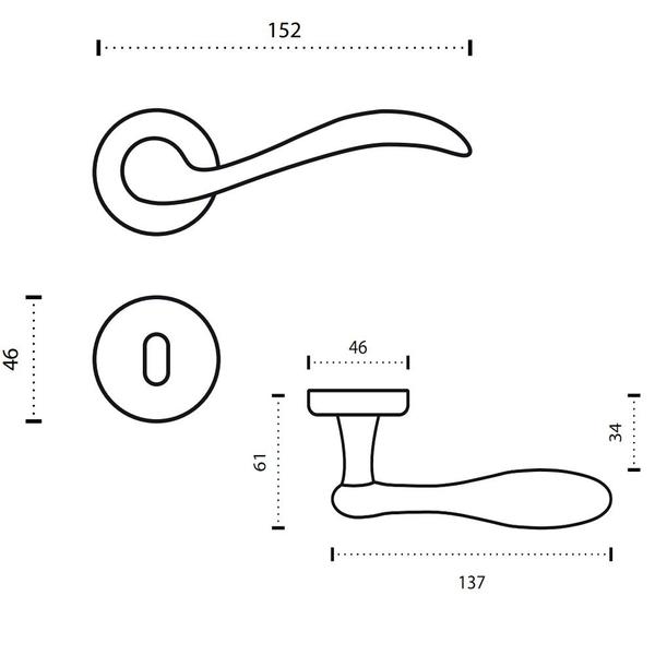 Imagem de Fechadura Conceito Vento Interna 55mm Latão Polido Dourado Lockwell