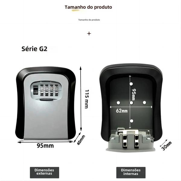 Imagem de Fechadura de Combinação com Senha de 4 Dígitos - Montada na Parede e à Prova d'Água