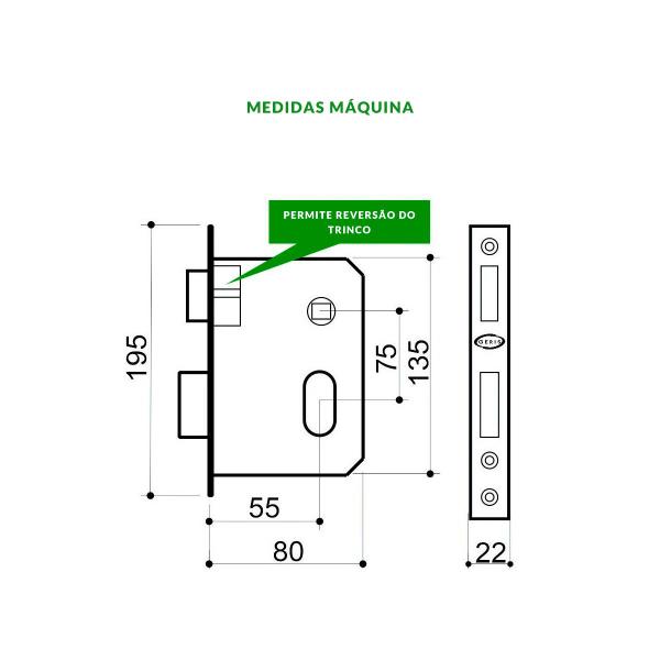 Imagem de Fechadura De Porta Banheiro Acetinada 55mm Carrara ABNT