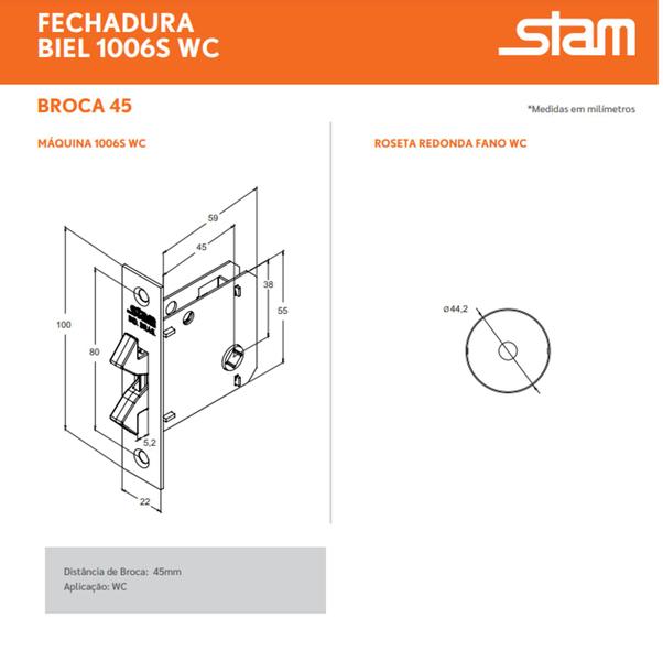 Imagem de Fechadura De Porta De Correr De Banheiro Stam 1006s Oxidado  Wc Bico papagaio duplo