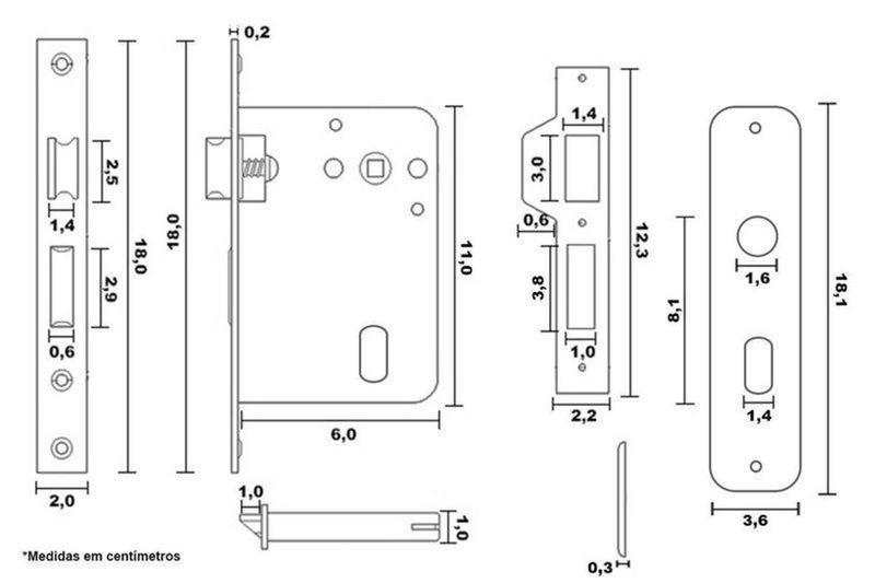 Imagem de Fechadura de Porta Externa PVC Preta Ipanema Soprano