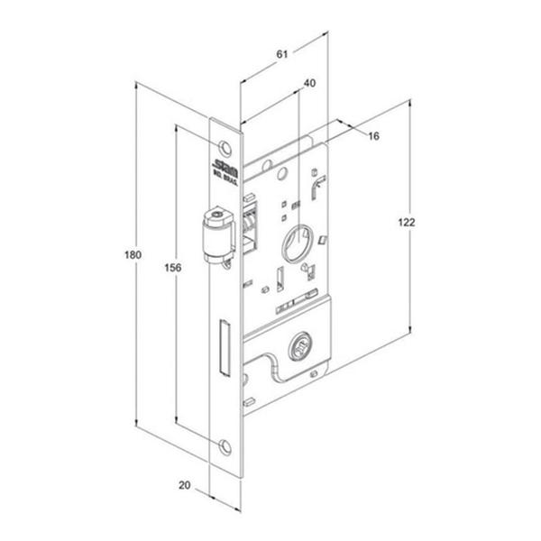 Imagem de Fechadura De Porta Madeira Stam Tetra Rolete Pivotante 800