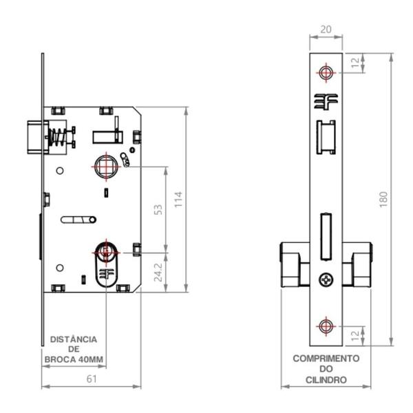 Imagem de Fechadura Design Externa Espelho Bella 40mm Cromado 733E12755CR 3F