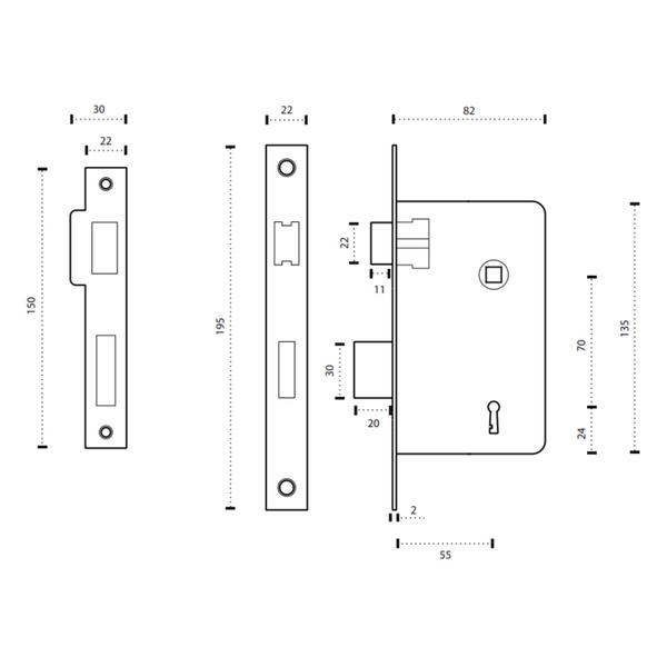 Imagem de Fechadura Design Lipe Interna 55mm Latão Polido Dourado Lockwell