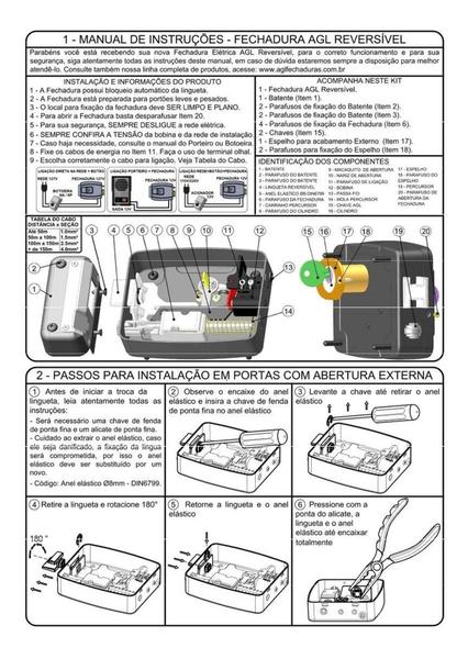 Imagem de Fechadura Eletrica Agl Al100r 12v (reversível) Dentro E Fora (1507)