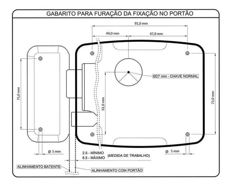 Imagem de fechadura eletrica agl mini 127v preto