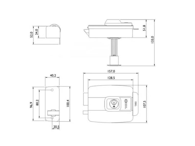 Imagem de Fechadura Elétrica C-90 Bluetooth Control HDL Abertura Fora Ajustável Tag RFID Original HDL C/NF