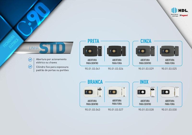 Imagem de Fechadura Elétrica C90 12V Abre Para Fora Preta HDL