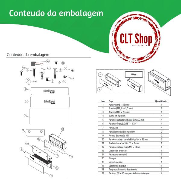 Imagem de Fechadura eletroímã C/Sensor qualidade e confiança intelbras