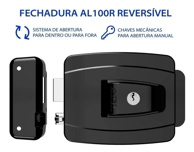 Imagem de Fechadura Eletrônica 12v Reversível Al100r Dentro E Fora Agl