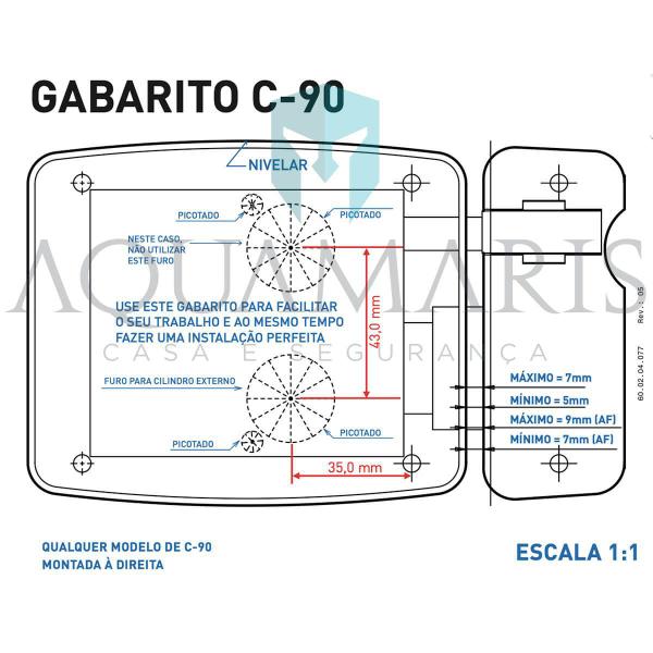 Imagem de Fechadura Eletrônica HDL C-90 Control Aciona com Tag e App Bluetooth p/ Portão c/ Abertura para Fora