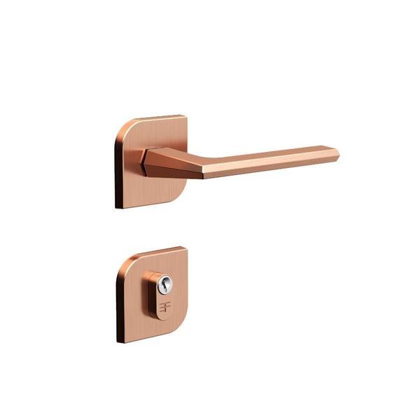 Imagem de Fechadura Externa 3F 735E/127 Roseta Quadrada Rose Gold