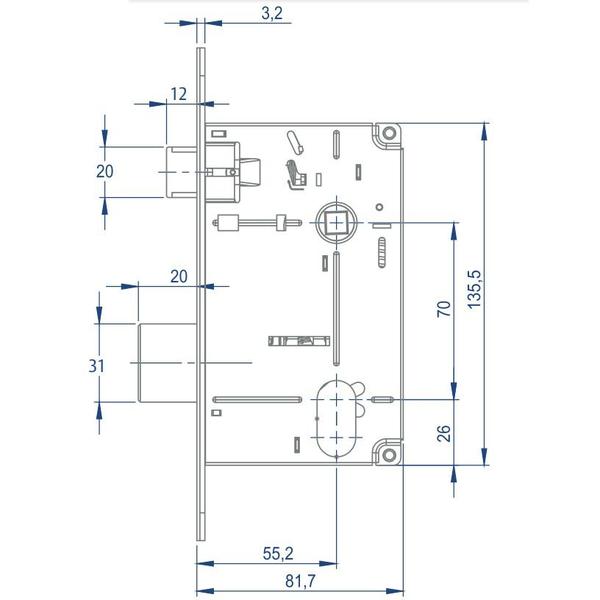 Imagem de Fechadura Externa Aço Inox MI610 ST2 R242 55mm Roseta Escovada Linea Inoxvita Papaiz