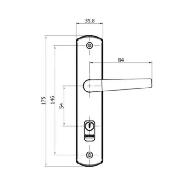 Imagem de Fechadura Externa Cromada Pop Line Reta 40x53 Soprano