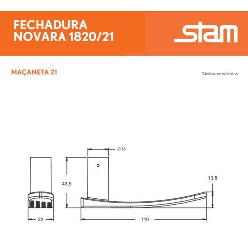 Imagem de Fechadura Externa Espelho Inox 1801/21 Stam Tambor Cilindro