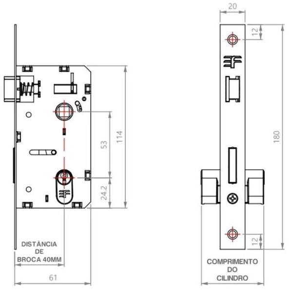 Imagem de Fechadura externa fashion alavanca cil50 3f 718e11250cr