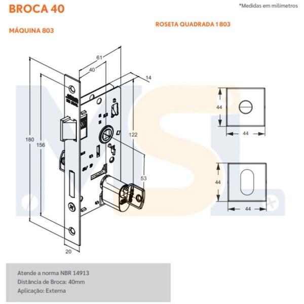 Imagem de Fechadura externa interna quarto de porta madeira e aço - Stam