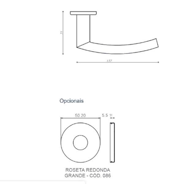 Imagem de Fechadura Externa Linha Brava Arouca 55mm Porta Madeira