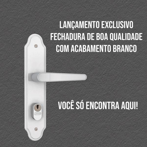 Imagem de Fechadura Externa Para Porta Madeira Broca 40mm Branca Stam