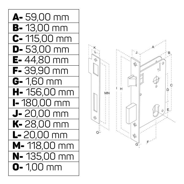 Imagem de Fechadura Externa Porta de Madeira Aliança Broca 40mm Inox Polido