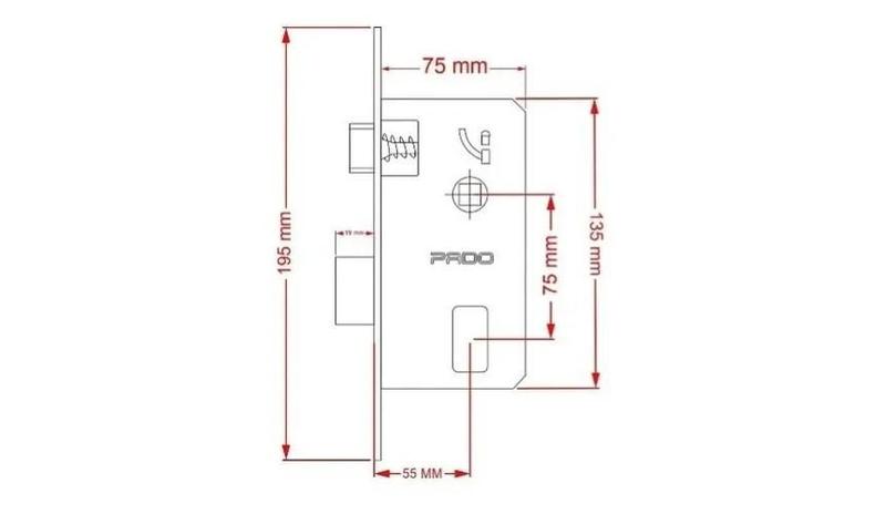 Imagem de Fechadura Externa Porta De Madeira Broca 55Mm Roseta Quadrada Rose