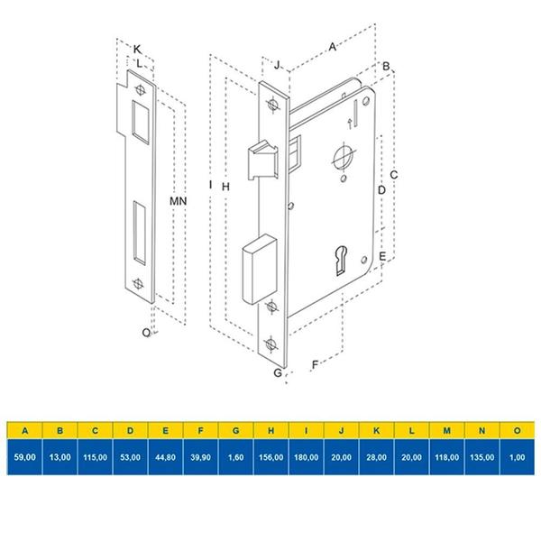 Imagem de Fechadura Externa Porta Ferro Madeira 40 Mm Aliança Bronze