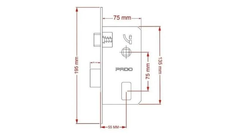 Imagem de Fechadura Externa Porta Madeira Broca 55Mm Roseta Quadrada