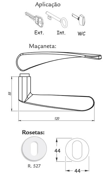 Imagem de Fechadura externa preto pf roseta redonda luna haga 20755b