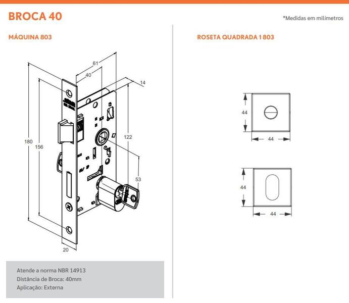 Imagem de Fechadura externa stam 803/09 roseta quadrada antique e-coat