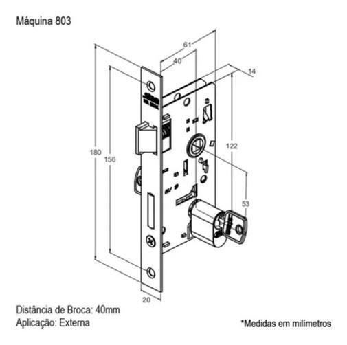 Imagem de Fechadura Externa Stam 803/35 Preto Fosco Roseta Quadrada