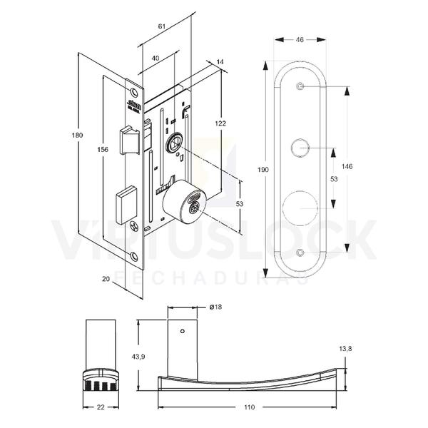 Imagem de Fechadura Externa Tetra 1800/21 Stam