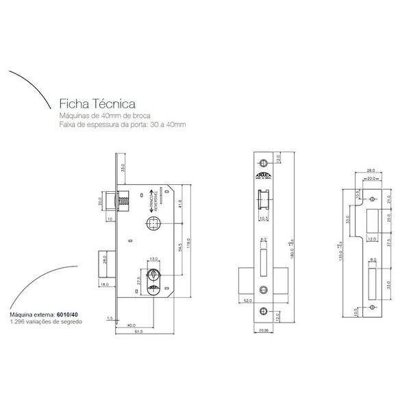 Imagem de Fechadura Externa Victoria 108449/40 - ZEP