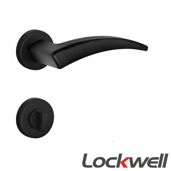 Imagem de Fechadura Flexa Lockwell Banheiro 55mm Preto Texturizado