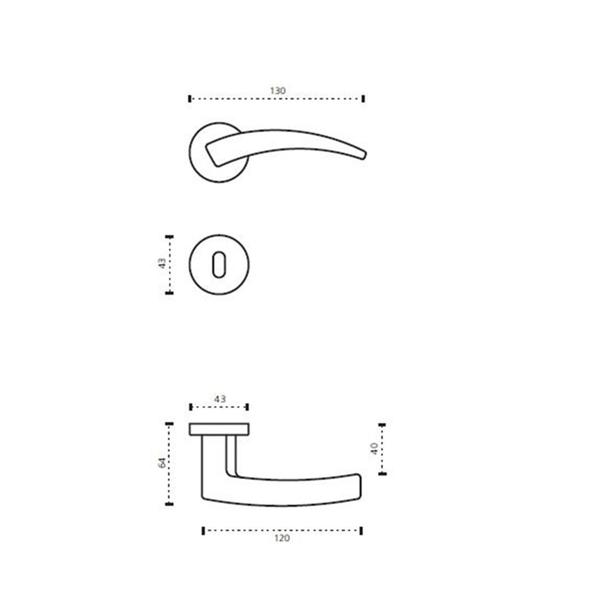 Imagem de Fechadura Flexa Lockwell Interna 55mm Cromada 41-2444