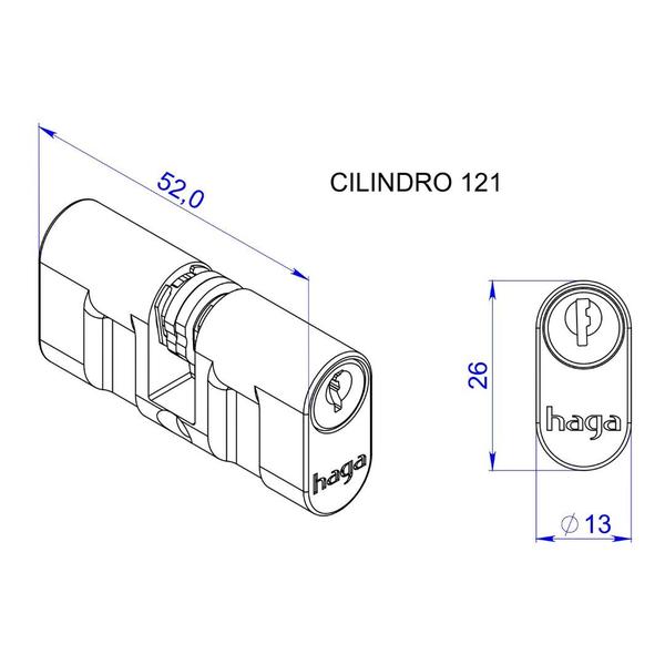 Fechadura HAGA - Luna - Roseta 527 - Externa - 27003B Imagem de Fechadura HAGA - Luna - Roseta 527 - Externa - 27003B