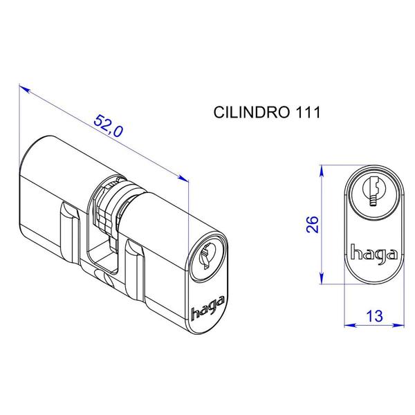 Imagem de Fechadura HAGA - Ônix - Roseta 520 - Externa - 21216B