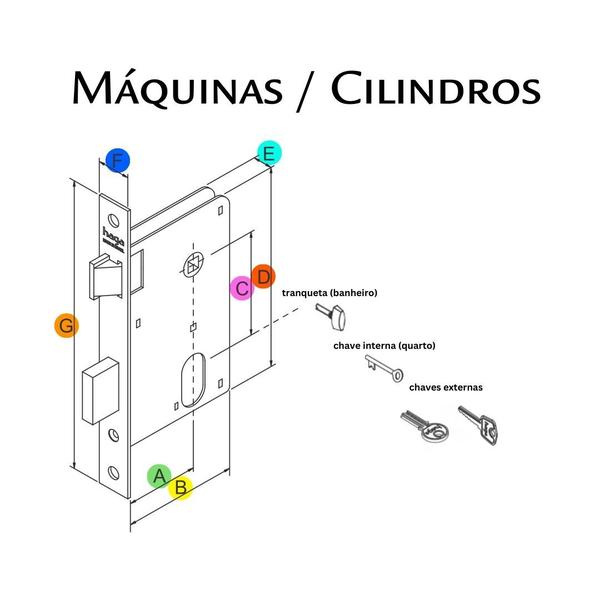 Imagem de Fechadura HAGA - Squadro - Roseta 527 - Interna - 1585B