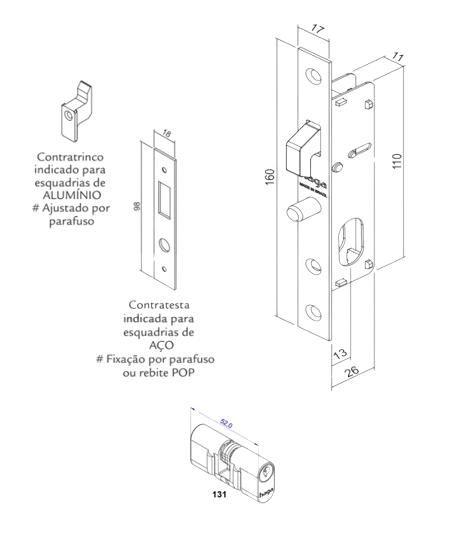 Imagem de Fechadura HAGA - Suprema - C/ ContraTesta - Externa - 24996B