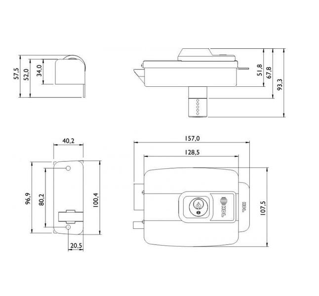 Imagem de Fechadura HDL C90 Elétrica Standard Cinza Abre Para Dentro