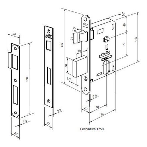 Imagem de Fechadura Imab Duna 40 mm Roseta Banheiro W/c Porta Madeira