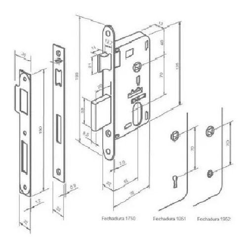 Imagem de Fechadura Imab Hato 2 Externa Inox Polido 55mm