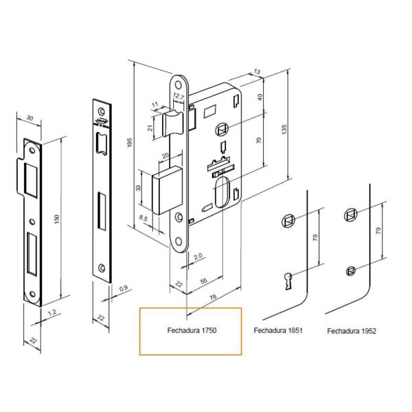 Imagem de Fechadura Imab Máquina Avulsa 55Mm Externa Cilindro Preta