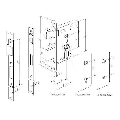 Imagem de Fechadura Inox Externa Hato Maq. 55Mm Imab