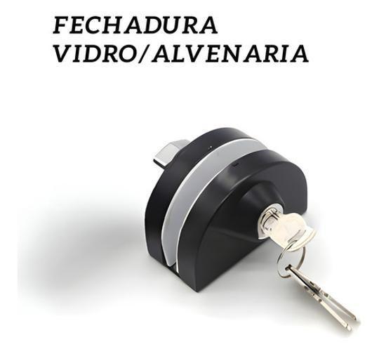 Imagem de Fechadura Inox Pressão 98-1 Preta Vidro/Alvenaria Redonda